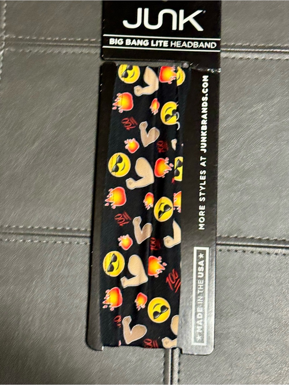 Junk Bring The Heat Black Emoji Print Big Bang Lite Headband
